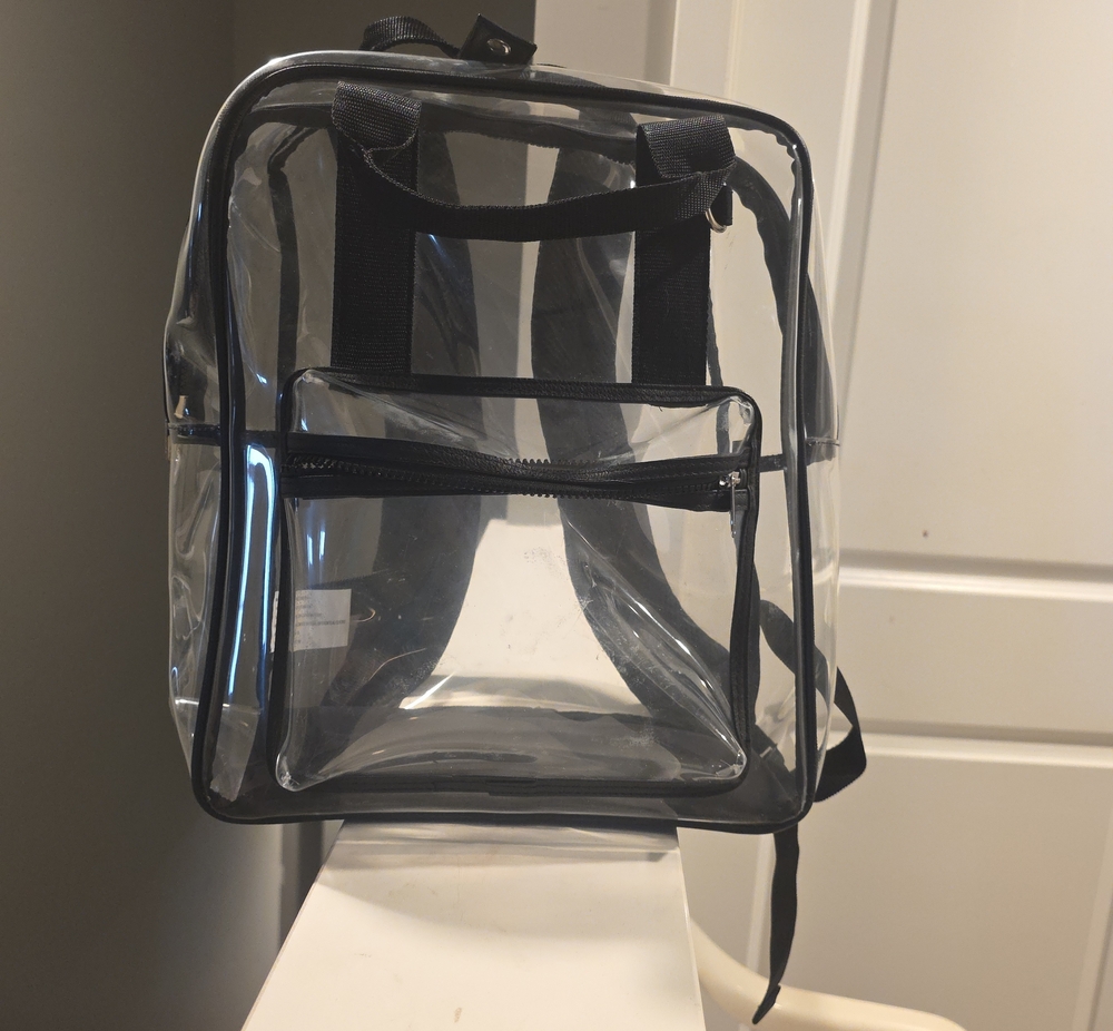Transparent Backpack with Black Trim - Men Bags